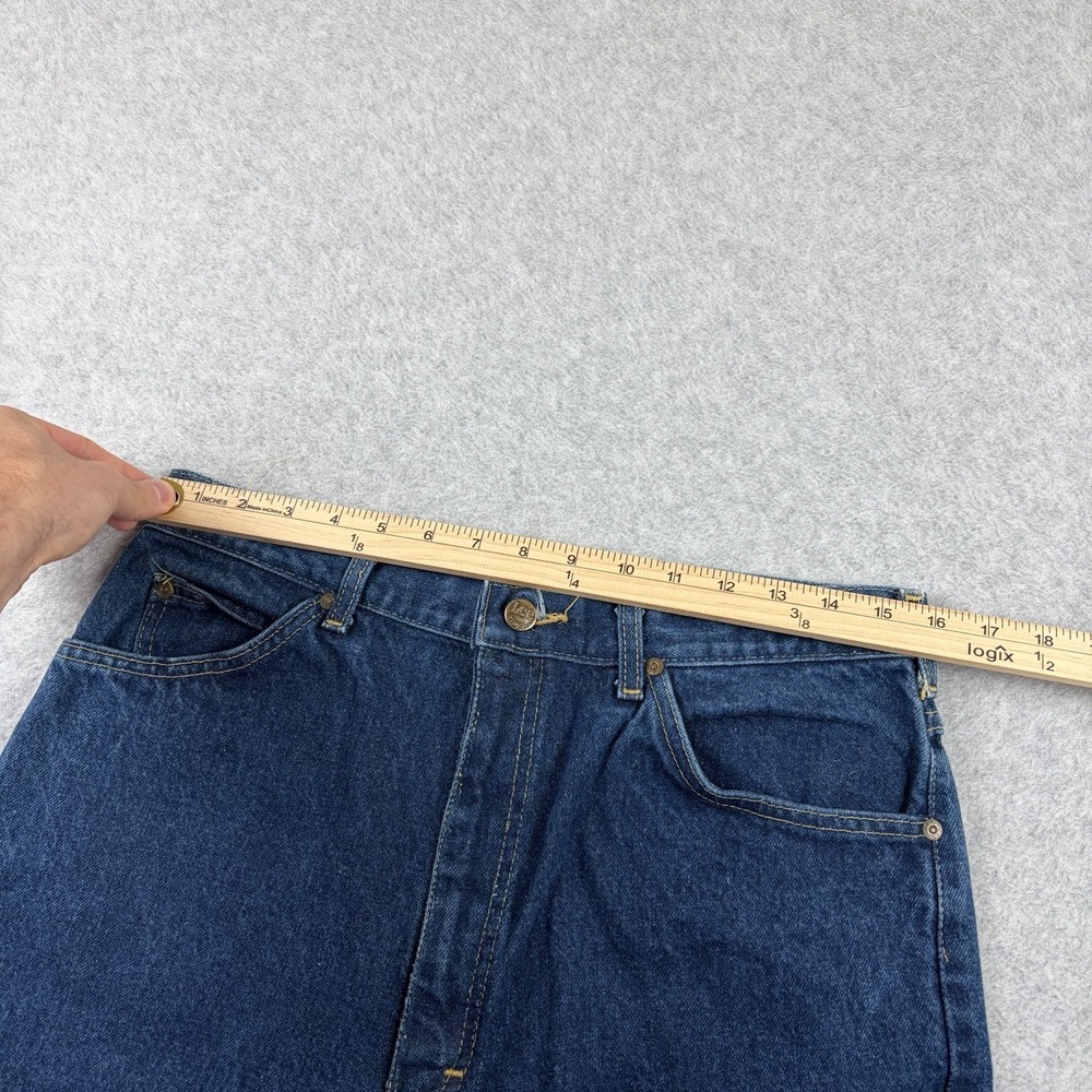 Vtg Lee Jeans Men 34x36 Blue Bootcut USA Union Made 70s 80s Talon Zip Dark Wash - Picture 11 of 14